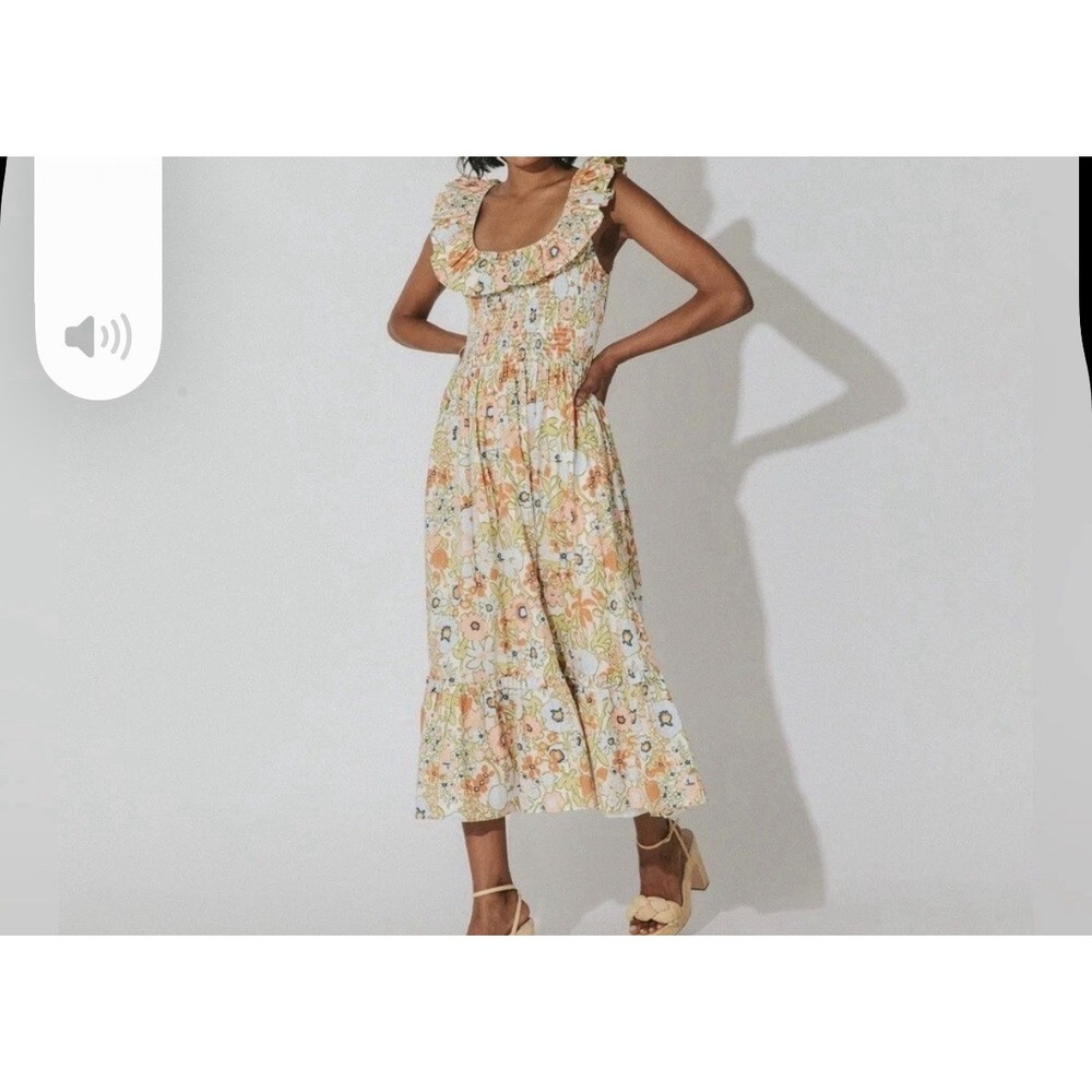 Cleobella Zoe midi dress retro floral large